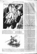 Original Old Antique Print 1843 Vagrom Ram Sheep Animal Curtius Man Horse 19th