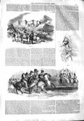 Original Old Antique Print 1843 Scene Hyderabad Napier Surrender Ame Victorian