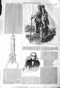Old Antique Print 1843 Monument Lionel Smith Wordsworth Poet Belisarius 19th