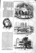 Original Old Antique Print 1843 La Blache Explosion Waltham Abbey Rui Victorian