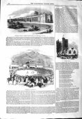 Original Old Antique Print 1843 Zoological Gardens Carnivora Wrestling Church