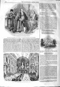 Old Antique Print 1843 Lord Mayor Egyptian Hall Mansion House Sloperton 19th