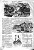 Original Old Antique Print 1843 Earthquake Guadaloupe Pointe-A-Pitre Count Mole