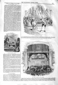 Original Old Antique Print 1843 Dunstable Priory Church Art Union London 19th