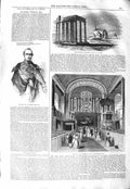 Old Antique Print 1843 Protestant Church Athens Hardinge George'S Church 19th
