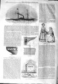 Old Antique Print 1843 Launch Queen Steam Yacht Victoria Albert Newmarket 19th