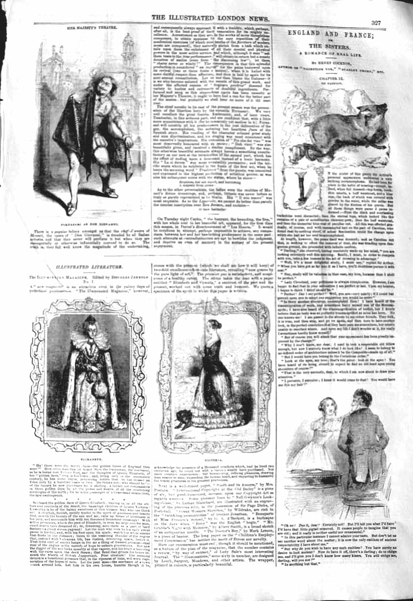 Old Antique Print 1843Theatre Fornasari Giovanni Queen Elizabeth Victoria 19th