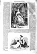 Original Old Antique Print 1843 Portrait Queen England Hagar Ishmael Victorian