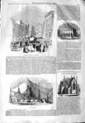 Old Antique Print 1843 Temperance Reading Isleworth School Mary'S Church 19th