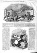 Old Antique Print 1843 Hatfield House Marquis Salisbury Little Girl Grave 19th