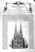 Original Old Antique Print 1843 Exterior Cologne Cathedral Archi 19th
