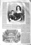 Old Antique Print 1843 Duchess Orleans Son School Design Lord Wharncliffe 19th