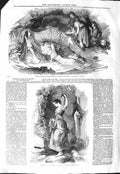 Original Old Antique Print 1843 Prince Charles Battle Culloden Waterfal 19th