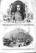 Original Old Antique Print 1843 Portrait Duke Wellington Queen State Bar 19th