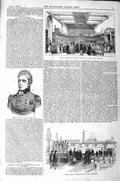 Original Old Antique Print 1843 Earl Cathcart Prince Albert Galvanic Telegraph