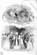 Original Old Antique Print 1843 Marriage Duke Mecklenburgh Princess Augusta