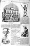 Original Old Antique Print 1843 Newcastle Grand Stand Domenico Conti Opera Kean