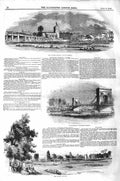 Original Old Antique Print 1843 Thames Regatta Fulham Bridge Hammersmith 19th