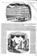 Original Old Antique Print 1843 Interior Italian Opera House Royal Box 19th