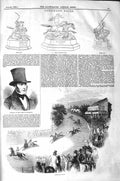 Original Old Antique Print 1843 Goodwood Horse Races Duke Richmond Prize Cup
