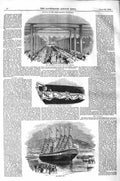 Original Old Antique Print 1843 Great Britain Steam Ship Figure Head Br 19th
