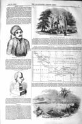 Original Old Antique Print 1843 Canal Isthmus Panama Roche Abbey Tamburin 19th