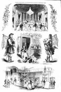 Original Old Antique Print 1843 Grand State Ball Buckingham Palace Royal Piper
