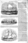 Old Antique Print 1843 American Line Ship Victoria Butcher'S Almshouses 19th