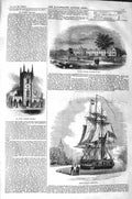 Original Old Antique Print 1843 Tailors Asylum Haverstock Luke Church Greenwich