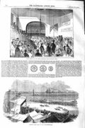 Original Old Antique Print 1843 Repeal Corn Exchange Dublin Yarmouth Hors 19th