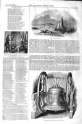 Original Old Antique Print 1843 Boulogne Harbour France Bell Montreal Cathedral