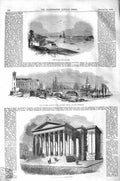 Old Antique Print 1843 View Cove York Anglesey Bridge Court George Street 19th