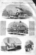 Old Antique Print 1843 Royal Yacht Southampton Queen Prince Albert Ship 19th