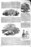 Original Old Antique Print 1843 Drawbridge Treport Plymouth Breakwater Ships