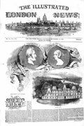 Original Old Antique Print 1843 Queen Victoria Louis Philippe Chateau D'Eu 19th