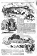 Old Antique Print 1843 Royal Party Orleans Louis Philippe Fete Champetre 19th