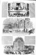 Original Old Antique Print 1843 Louis Philippe Balcony Chateau Church Concert