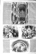 Old Antique Print 1843 Queen Church Notre Dame Lawrence Duchess Orleans 19th