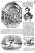 Original Old Antique Print 1843 Ship Regular Cape Good Hope Church Southwark