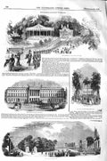 Old Antique Print 1843 Queen Belgium Rue Royale Brussels Palace Concert 19th