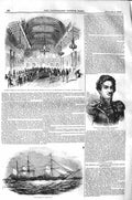Original Old Antique Print 1843 Duke Michel Russia Hibernia Steam Ship Windsor