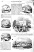 Original Old Antique Print 1843 Bay City Smyrna Harbour Malta Tagus Ship Gi 19th