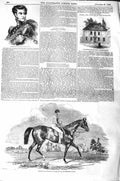 Original Old Antique Print 1843 Corranna Winner Cesarewitch Horse Jam Victorian