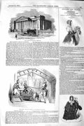 Original Old Antique Print 1843 Princess Theatre Fitzwilliam Museum Cambridge