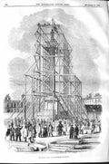 Old Antique Print 1843 Nelson Column Traflagar Square London Engineering 19th
