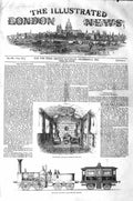 Original Old Antique Print 1843 Interior Royal Railway Carriage Engine 19th