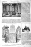 Original Old Antique Print 1843 Tomb Charles BBruges Luton Chapel Mary Church