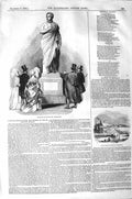 Original Old Antique Print 1843 Colossal Statue Mr. Drummond Blackrock Brighton
