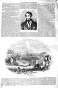 Original Old Antique Print 1843 Duke Devonshire Chatsworth Palace Peak 19th