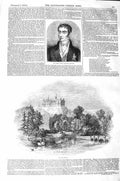 Original Old Antique Print 1843 Duke Rutland Belvoir Castle Architecture 19th
